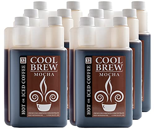  Mocha 6 Pack - 32 DRINKS PER BOTTLE - Fresh Cold Brew Liquid Concentrate - For Iced Or Hot Coffee, Unsweetened, No Preservatives