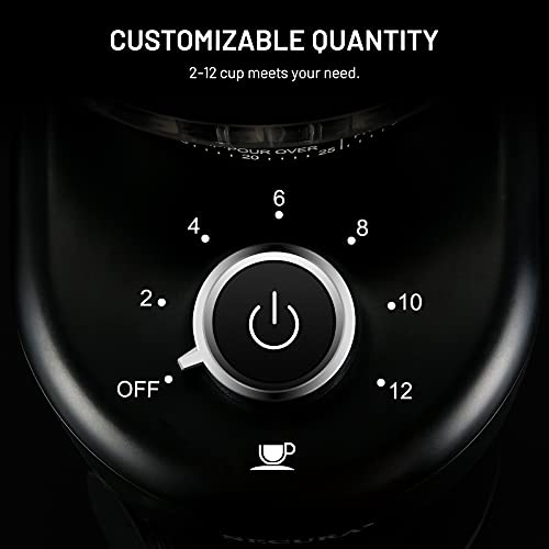  Conical Burr Coffee Grinder, Adjustable Burr Mill With 35 Grind Settings, Electric Coffee Bean Grinder For 2-12 Cups