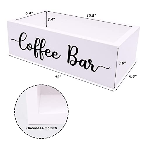  Coffee Bar Box Coffee Station Wooden Holder Farmhouse Kitchen Decor Rustic Coffee Bar Wood Organizer Storage Gift For Coffee Lover
