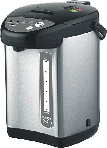  321NP 3.5QT (3.2L) Electric Kettle Hot Water Boiler Urn Pump Pot, Stainless Steel With Auto Dispense And Shabbat Mode