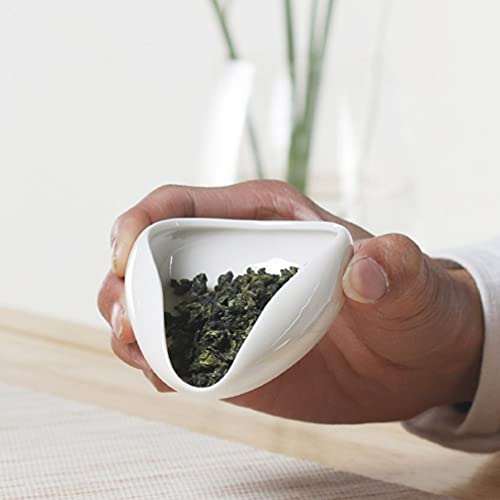  Tea Making Vessel 2pcs Mini Ceramic Scoop Loose Leaf Tea Scoop Bath Salt Spoon Small Round Teaspoons Coffee Tablespoon For Salt Coffee Powder Tea Chinese Tea Vessel
