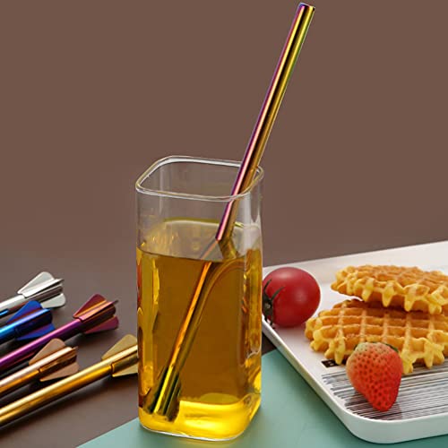  Travel Straw Stainless Steel Drinking Spoons Straws: 2Pcs Cocktail Spoons Stirring Bar Drink Stir Spoons For Cocktail Coffee Beer Beverage Travel Coffee Tumbler