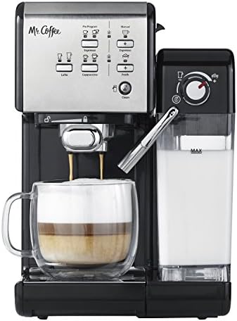 Mr. Coffee® Espresso And Cappuccino Machine, Programmable Coffee Maker With Automatic Milk Frother And 19-Bar Pump, Stainless Steel