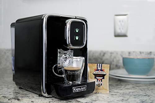 Italian Coffee Maker And Tea Pot Machine - Espresso Capsule Machine With Tea Infuser - One Cup Cuban Coffee Maker And Tea Dispenser - Loose Leaf Tea Infuser - Kosher Certified Coffee