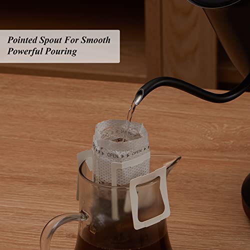  Gooseneck Electric Kettle, DiseZeit Retro Classic 0.7L Stainless Steel Smart Pour Over Kettle, ±1℉ Temperature Control, 1 Hour Keep Warm, Touch Control LCD Display, ℉/℃ Switching, Black & Wood Grain
