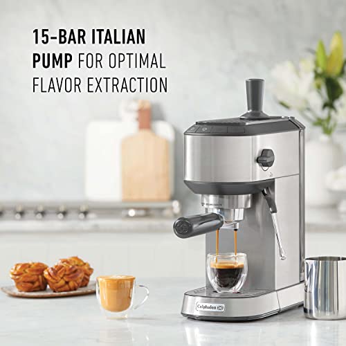 Compact Espresso Machine, Home Espresso Machine With Milk Frother, Stainless Steel