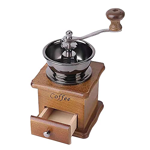  Ini Manual Coffee Grinder, Vintage Style Wooden Hand Grinder Hand Coffee Grinder Roller Classic Coffee Mill Hand Crank Coffee Grinders For Drip Coffee French Press
