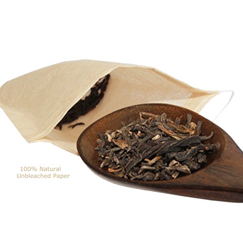  Tea Filter Bags Disposable Tea Infuser Drawstring Loose Leaf Tea With 100% Natural Unbleached Paper And Free Clip (100 PCS)