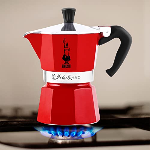 Bialetti 6 Cup Moka Stovetop Espresso Maker, Red