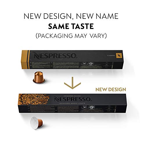 Nespresso Capsules OriginalLine, Livanto, Medium Roast Espresso Coffee, 50 Count Coffee Pods, Brews 1.35 Ounce (ORIGINAL LINE ONLY)10 Count (Pack Of 5)