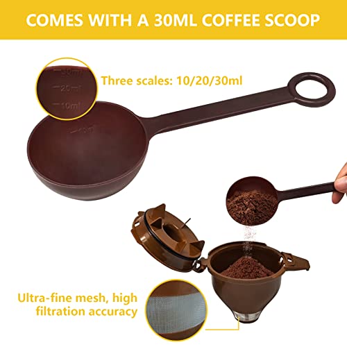  IFEPFR 2 Pack Reusable Coffee Filters & 1 Pack 30ml Spoon, Permanent Coffee Brew Basket Compatible With Hamilton Beach Flexbrew 49974 49975 49976 49979 49957 49954 49947 49940 49950 49966 49968