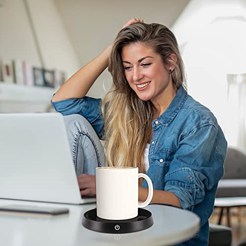  Coffee Mug Warmer, Coffee Warmer For Desk, Coffee Cup Warmer With 3 Temperature Settings & 4 Hours Auto Shut Off, Electric Beverage Warmer For Tea Milk And Cocoa