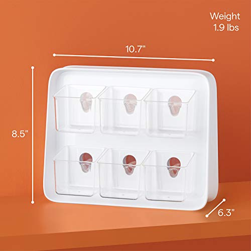  TeaStand Tea Bag Organizer With Clear Removable Bins, Cabinet Or Pantry Storage Caddy, 120-Bag