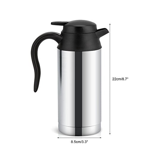  Stainless Steel Car Kettle, Electric Heating Water Cup Heating Coffee Mug Travel Water Bottle, Car Heating Cup Coffee Mug Travel Mug Water Milk Heating Kettle For Camping