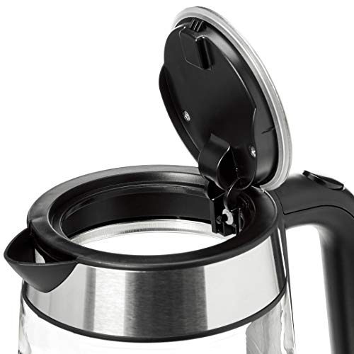 Amazon Basics Electric Glass And Steel Hot Tea Water Kettle, 1.7-Liter