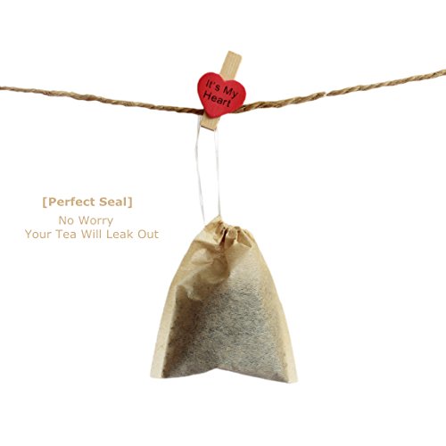  Tea Filter Bags Disposable Tea Infuser Drawstring Loose Leaf Tea With 100% Natural Unbleached Paper And Free Clip (100 PCS)