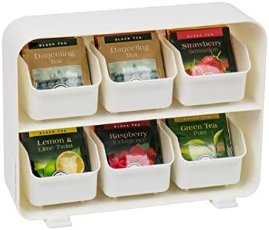  6 Drawer Tea Bag Holder And Organizer, Black