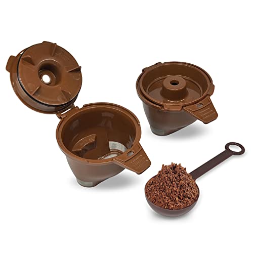  IFEPFR 2 Pack Reusable Coffee Filters & 1 Pack 30ml Spoon, Permanent Coffee Brew Basket Compatible With Hamilton Beach Flexbrew 49974 49975 49976 49979 49957 49954 49947 49940 49950 49966 49968
