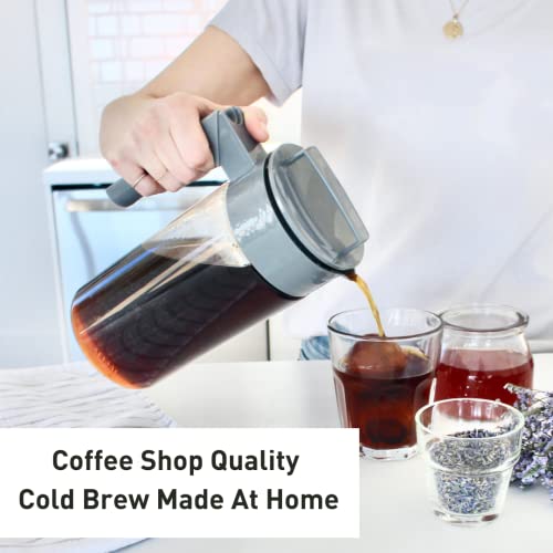  Patented Deluxe Cold Brew Coffee Maker, 1 Quart, Black