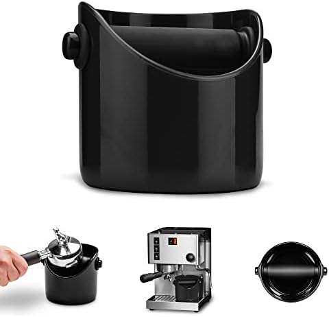  Dreamfarm Grindenstèin | Modern Espresso Knock Box | Sturdy & Compact Coffee Knock Box | Space-Saving Coffee Ground Bin With Durable Knock Bar | Easy-To-Clean Espresso Knock Boxes | Black