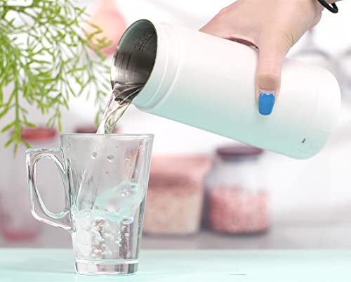  Portable Travel Electric Kettle Mini Thermos Fast Boil Teapot Heating Cup Stainless Steel Metal Bottle