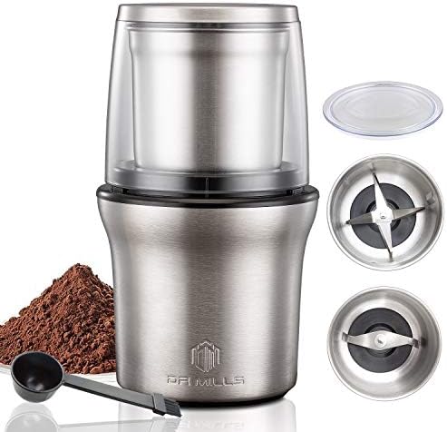  -7412M Electric Spice Grinder And Coffee Grinder, Grinder And Chopper,detachable Cup, Diswash Free, Blade & Cup Made With SUS304 Stianlees Steel