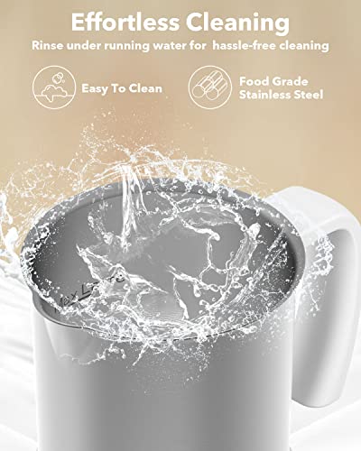  Milk Frother – Electric Milk Frother And Steamer For Home – 13.5oz/380ml Large Capacity – 5-in-1 Functions With Heating And Frothing – Ideal For Latte, Cappuccino, Chocolate, Hot Milk, 500W