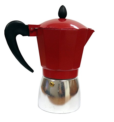  USA Red Aluminum Stovetop 6-cup Classic Italian And Cuban Espresso Maker (B120-43T)