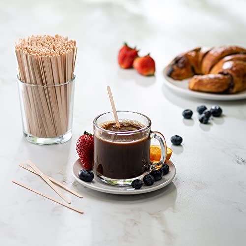  [500 Count] 5.5 Inch Wooden Coffee Stirrers - Wood Stir Sticks