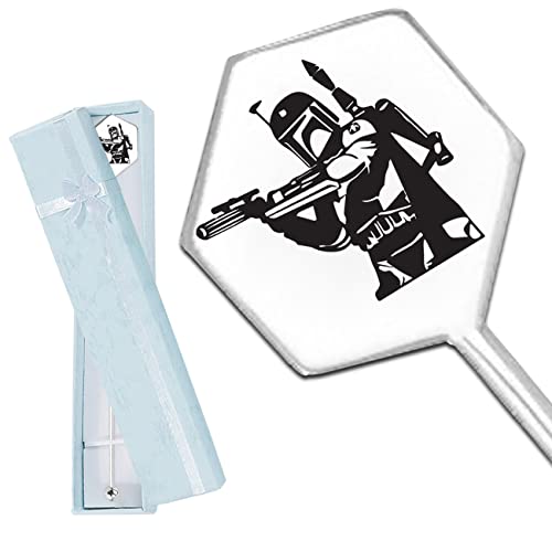  Funny Coffee Stir Sticks Engraved With Boba Fett Action Shot Stainless Steel Reusable Beverage Drink Stirrer, Novelty Humor Gift For Tea Coffee Lover Men Women Dad Mom Xmas Birthday