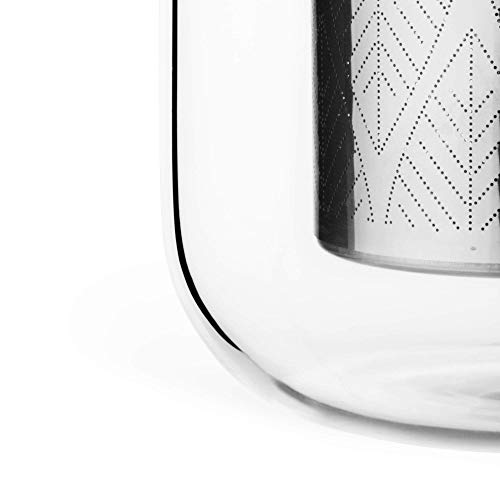  IVA Minima Eva Infuser Tea Mug Glass/Hazy Blue- 400 Ml / 14 Oz