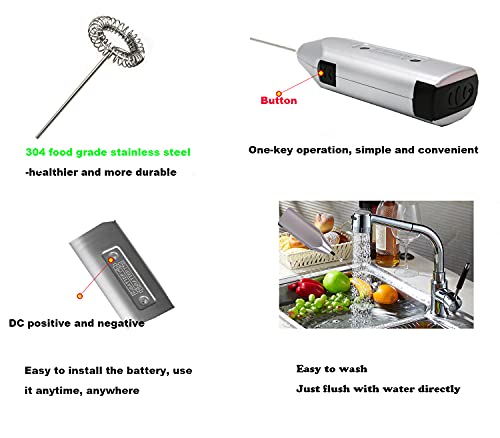  2Pcs Milk Frother Handheld Handheld Frother Whisk,Milk Foamer Frother,Mini Electric Mixer Coffee,Smoothie,Latte,Matcha