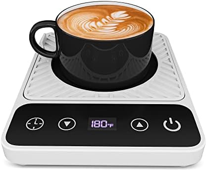  Cup & Mug Coffee Warmer For Desk, Electric Beverage & Candle Warmer With Auto Off, Smart Kitchen Gadget For Heating Coffee, Hot Chocolate, Tea, And Milk (Cup Excluded, Black)