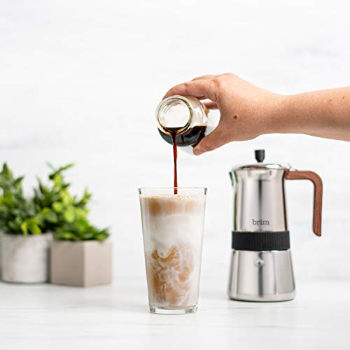  6 Cup Moka Maker With Wood Pattern Handle