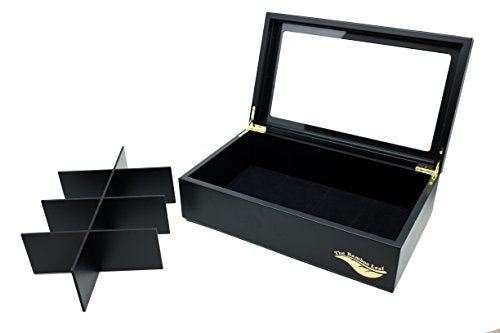  X Storage Organizer For Tea Collections, 8 Compartments W/Glass Window (Black)