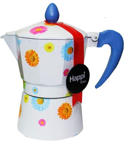  Flowers Designer Stove Top Coffee Maker With Safety Valve 3 Cups