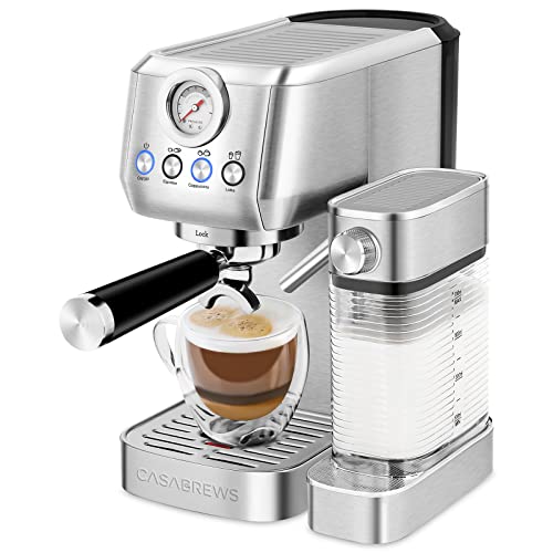  Spresso Machine 20-Bar, Stainless Steel Espresso Maker With Automatic Milk Frother, Compact Cappuccino Machine With 49 Oz Removable Water Tank For Cappuccino, Latte, Macchiato, Gift For Coffee Lovers