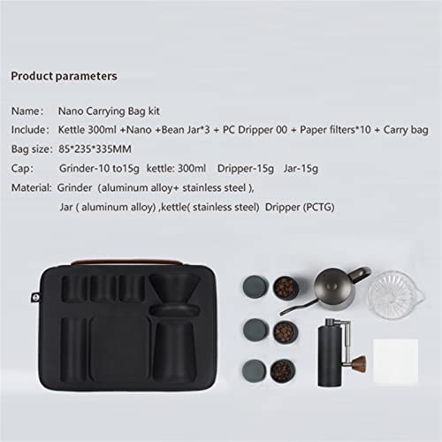  Coffee Grinder Maker Handbag Suits Utensils 6Piece Set Black Portable For Kitchen Home Trave Office