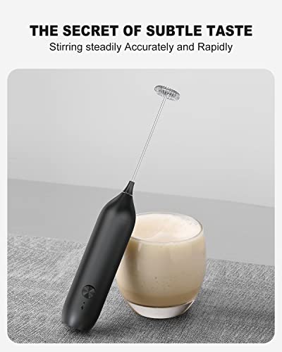  Milk Frother Handheld, ESCLAP Rechargeable Frother For Coffee, Electric Whisk Drink Mixer Handheld For Cappuccino, Frappe, Matcha, Hot Chocolate