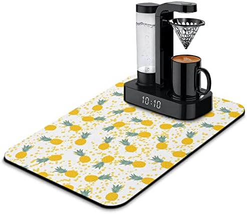  Coffee Bar Mat Accessories For Countertop Super Absorbent Anti-Slip Silicone Dish Drying Mats For Kitchen Counter Draining Pad Decor Gift Fit Coffee Maker Coffee Pot Espresso Machine 23inx15in