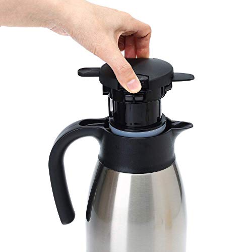  34Oz Thermal Coffee Carafe, Insulated Stainless Steel Coffee Carafes For Keeping Hot/Double Walled Vacuum Coffee Carafe (Silver, 1L)