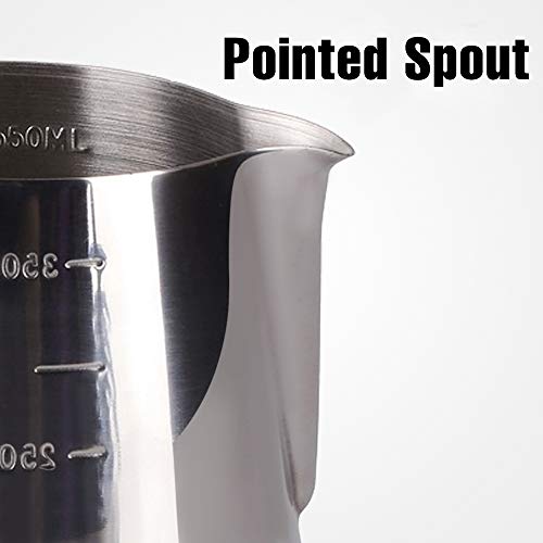  Coffee Milk Frothing Pitcher Cup With Measurement Inside Thermometer Set 12oz/350ML Stainless Steel Espresso Steaming Pitcher Tool For Cappuccino Machines Espresso Pitcher Latte Art
