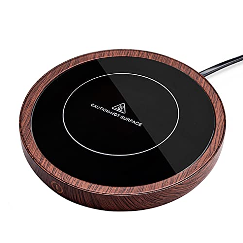  Offee Mug Warmer, COPORISO 36W Coffee Warmer For Desk Auto Shut Off, Coffee Cup Warmer With 3-Temperature Settings, Wax Melt Warmer Heating Plate (Up To 180° F), Wood Grain