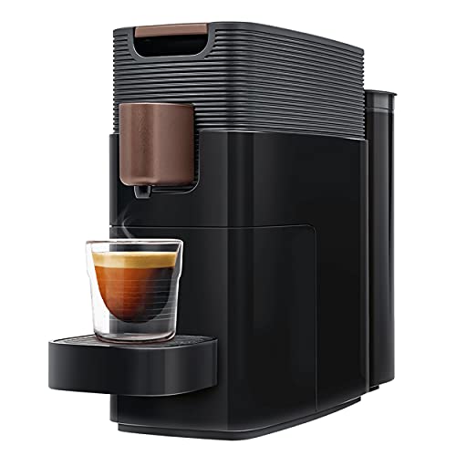  ® ONE Single Serve Coffee & Espresso Machine (Black/Copper) | Compact Design | 27 Oz Reservoir | Verismo Compatible