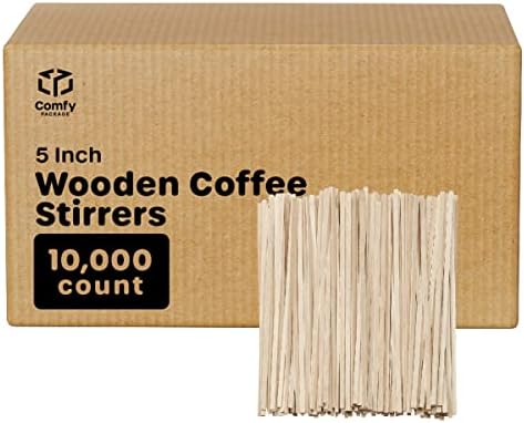  [500 Count] 5.5 Inch Wooden Coffee Stirrers - Wood Stir Sticks
