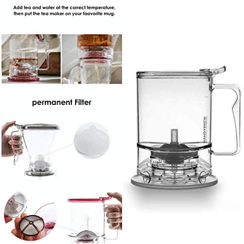  NEW HandyBrew Loose Leaf Tea Steeper Tea Brewer Tea Maker Loose Tea Strainer Tea Infuser, Safe BPA-Free Plastic Hassle-Free Ways Make Tea, 17 Fl Oz.