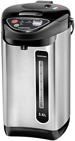  Electric Hot Water Pot Urn W/ Auto & Manual Dispense Buttons, Safety Lock, Instant Heating For Coffee & Tea, Auto-Shutoff/Boil Dry Protection, Insulated Stainless Steel, 5.3L/5.6 Qt/30+ Cups