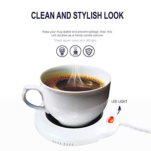  Mug Warmer For Home & Office. Great For Warming Up Cups, Coffee Mugs, Wax, And Beverages On Desks, Tables & Countertops. Electric Heated Plate Warms Quickly. Enjoy Hot Drinks On Cold Days.