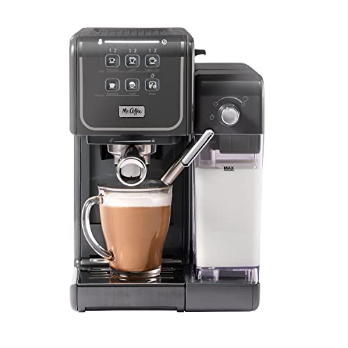 Mr. Coffee® ® One Touch CoffeeHouse+ Espresso, Cappuccino, And Latte Maker,530 Ml, Grey