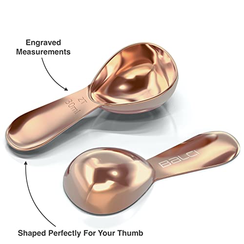  - Stainless Steel Coffee Scoop Set (2&2 Tablespoon, 30ml And 30ml) Exact Measuring Spoons For Coffee, Tea, Sugar, Flour And More! - Rose Gold …